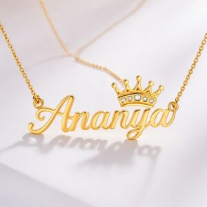 Customised Name Necklace - Personalised 18K Gold & Silver Plated Pendant
