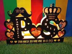 Personalized LED Alphabet Couple Lamp - Custom Name & Photo Night Light for Anniversary