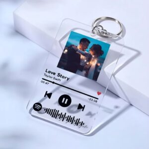 Customised Spotify Music Plate Keychain - Personalised Acrylic Photo Keychain