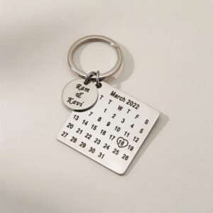 Customised Calendar Keychain - Personalised Special Date Engraved Keychain