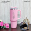 Premium Personalized 1200 ML Insulated Tumbler with Handle & Straw (Custom Name Engraved)