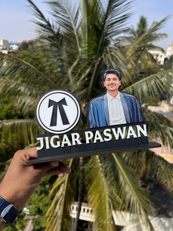 Personalized 3D Acrylic Name Stand with Photo & Pen Holder for Professionals (Doctor, Lawyer, Engineer)