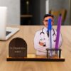 Personalized 3D Acrylic Name Stand with Photo & Pen Holder for Professionals (Doctor, Lawyer, Engineer)