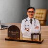 Personalized 3D Acrylic Name Stand with Photo & Pen Holder for Professionals (Doctor, Lawyer, Engineer)