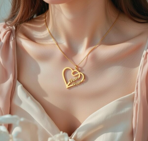 Heart Customized Name Necklace - Personalized Heart Shape Pendant for Her