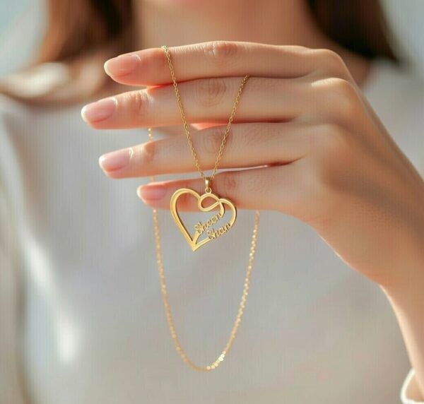 Heart Customized Name Necklace - Personalized Heart Shape Pendant for Her