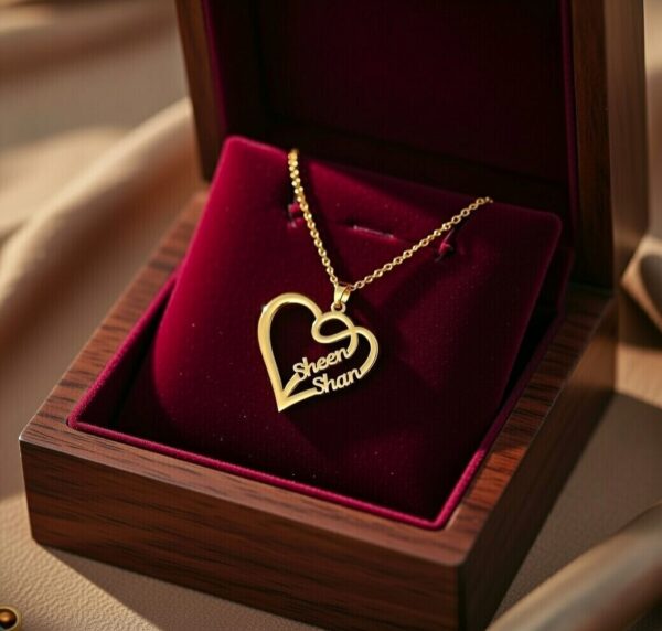 Heart Customized Name Necklace - Personalized Heart Shape Pendant for Her