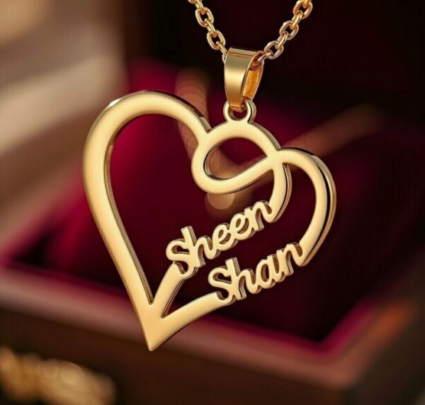 Heart Customized Name Necklace - Personalized Heart Shape Pendant for Her