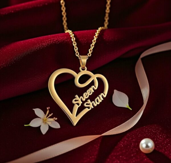 Heart Customized Name Necklace - Personalized Heart Shape Pendant for Her