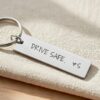 Drive Safe Customised Keychain - Personalised Engraved Message Keychain with Photo/Name