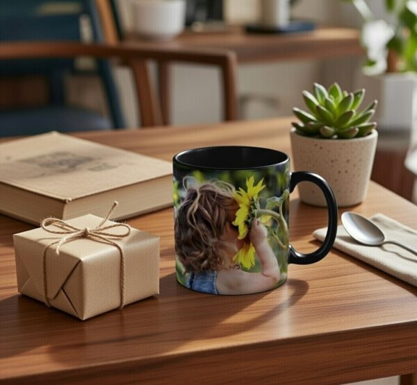 Personalised Magic Mug - Custom Photo Printed Black Color Changing Coffee Mug