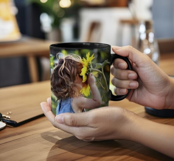 Personalised Magic Mug - Custom Photo Printed Black Color Changing Coffee Mug