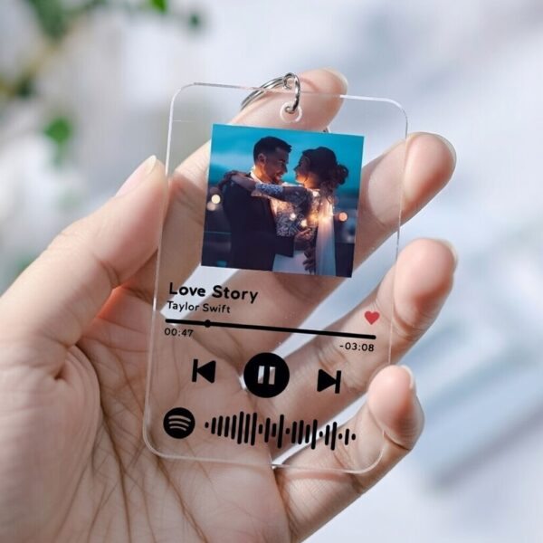 Customised Spotify Music Plate Keychain - Personalised Acrylic Photo Keychain
