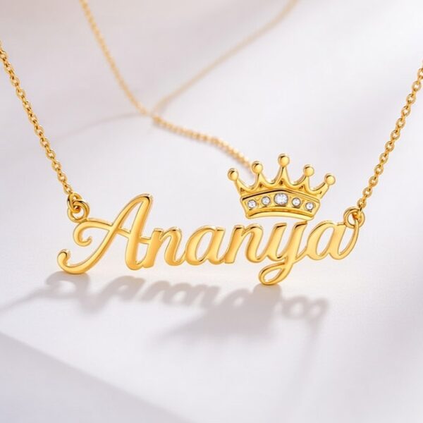 Customised Name Necklace - Personalised 18K Gold & Silver Plated Pendant