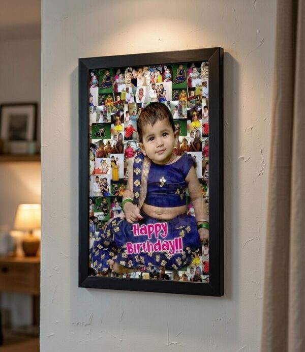 Customised Mosaic Photo Collage Frame - Personalised Premium Wooden Wall Frame