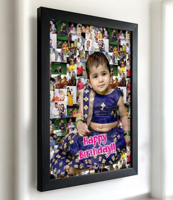 Customised Mosaic Photo Collage Frame - Personalised Premium Wooden Wall Frame