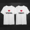 Customised Couple T-Shirts - Personalised Matching Tees for Couples (Pack of 2)