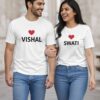 Customised Couple T-Shirts - Personalised Matching Tees for Couples (Pack of 2)