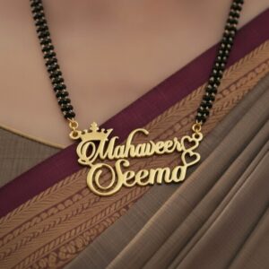 Personalized Name Mangalsutra – 18K Gold Plated Heart & Infinity Designs