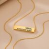 Minimalist Customised Bar Necklace - Personalised Engraved Vertical Bar Pendant