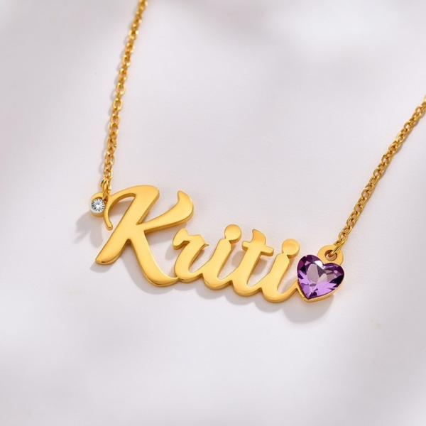 Customised Name Necklace - Personalised 18K Gold & Silver Plated Pendant